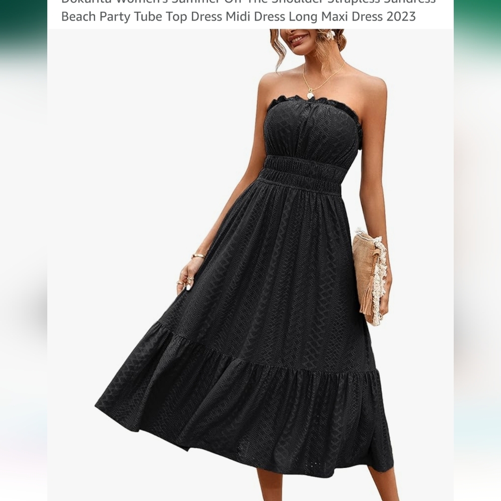 Womens large tube top strapless beach summer midi dresses maxi